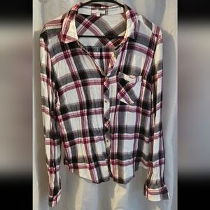 Maurices Red White and Black Plaid Shirt